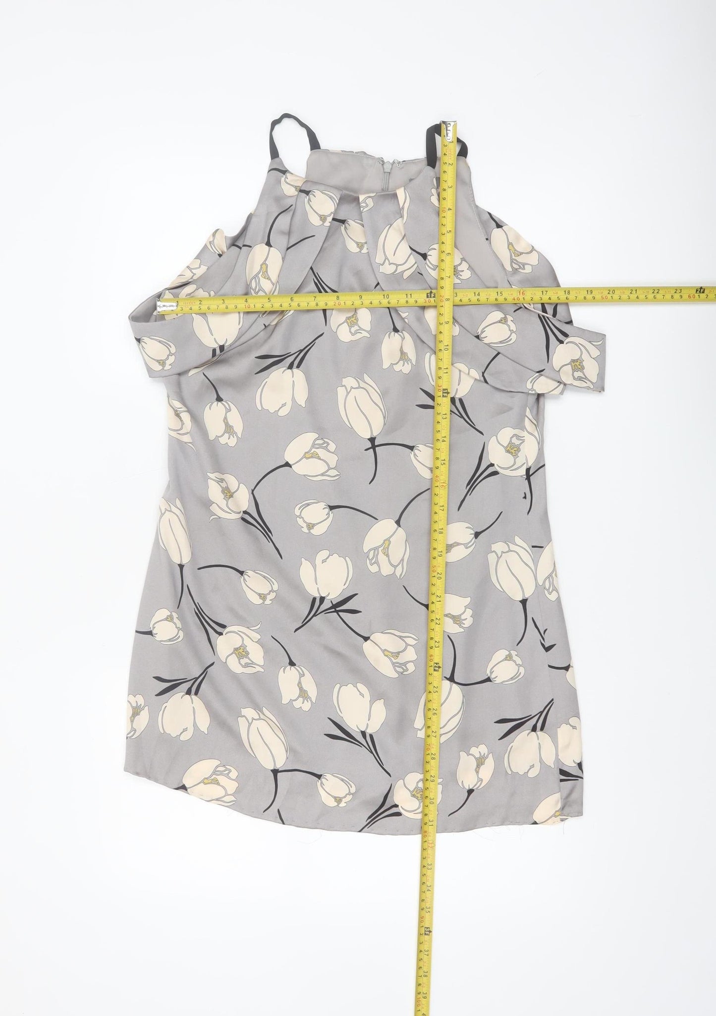 Phase Eight Women’s Grey Floral Cold Shoulder Shift Dress Size 12