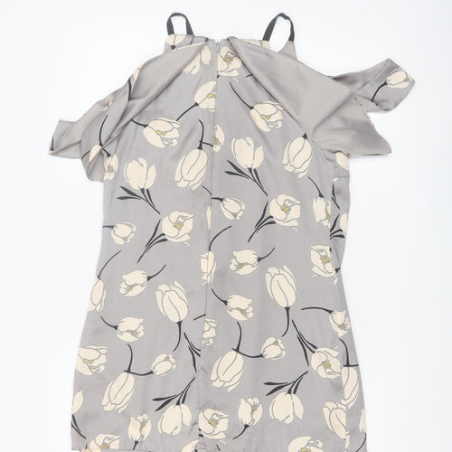 Phase Eight Women’s Grey Floral Cold Shoulder Shift Dress Size 12