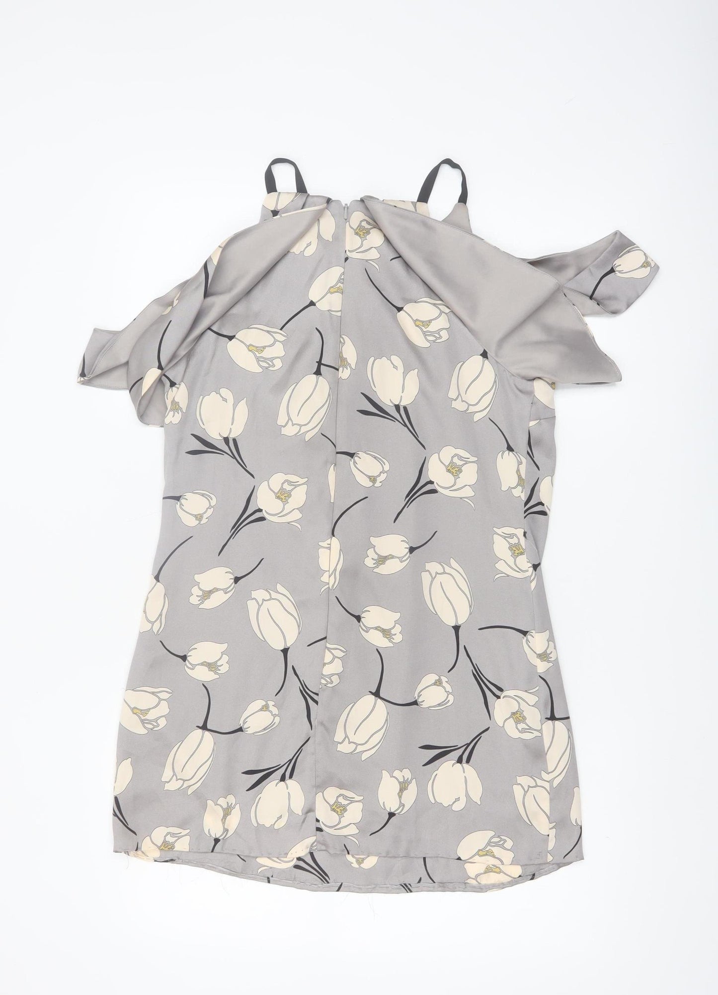 Phase Eight Women’s Grey Floral Cold Shoulder Shift Dress Size 12