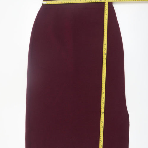 Jaeger Women's Brown Wool Pencil Skirt L Knit Knee Length