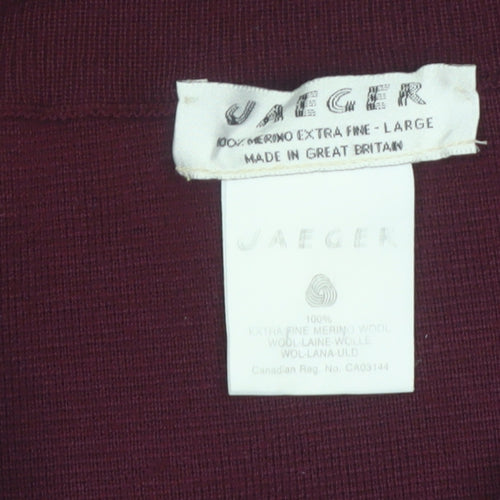 Jaeger Women's Brown Wool Pencil Skirt L Knit Knee Length