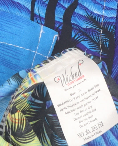 Wicked Costumes Men's Blue Hawaiian Button-Up Shirt Size S