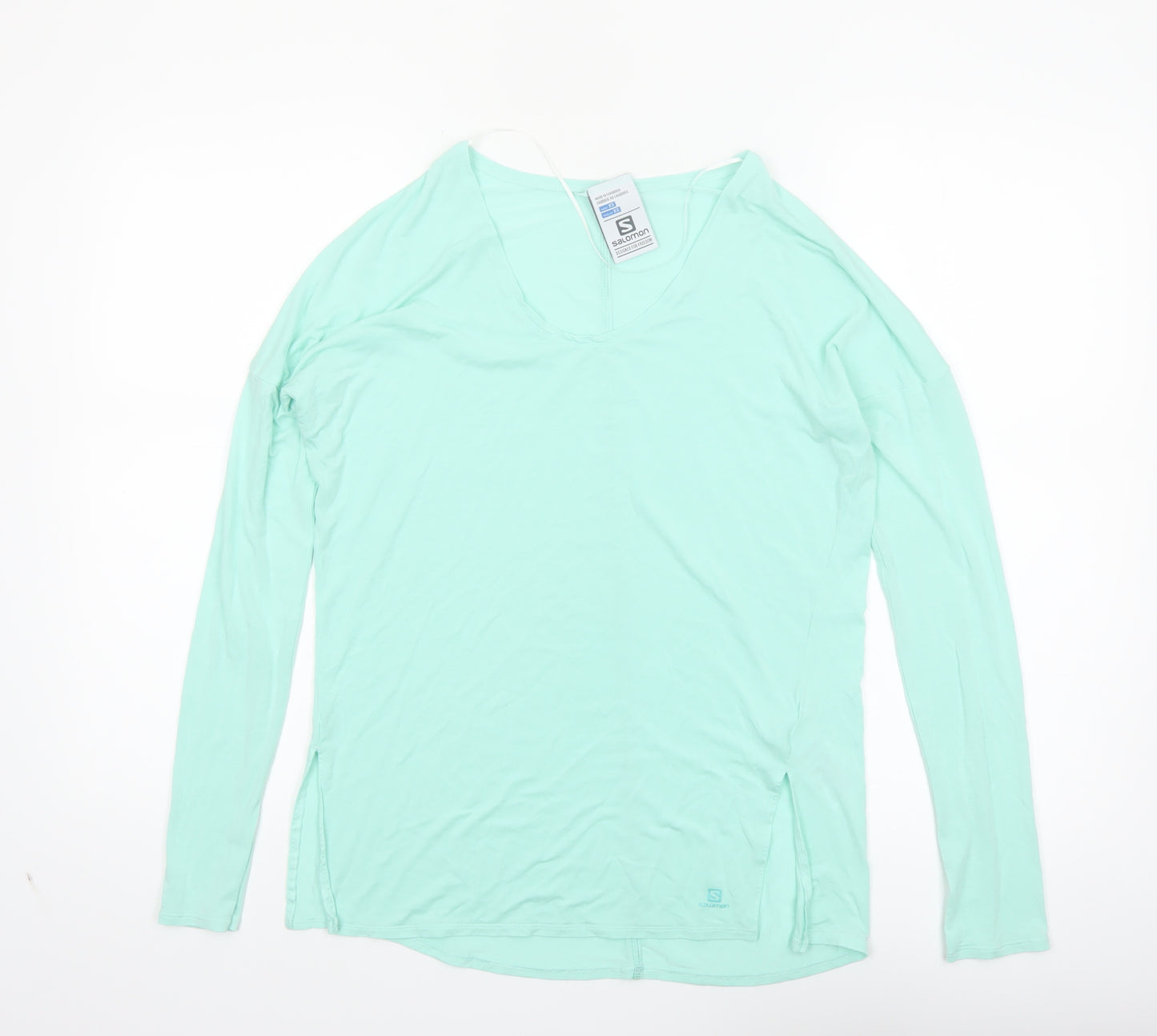 Salomon Women's Green XS Lightweight Long Sleeve V-Neck Sports Top
