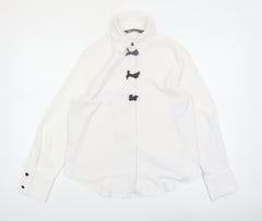 Zara Women White Collared Long Sleeve Button Blouse XS