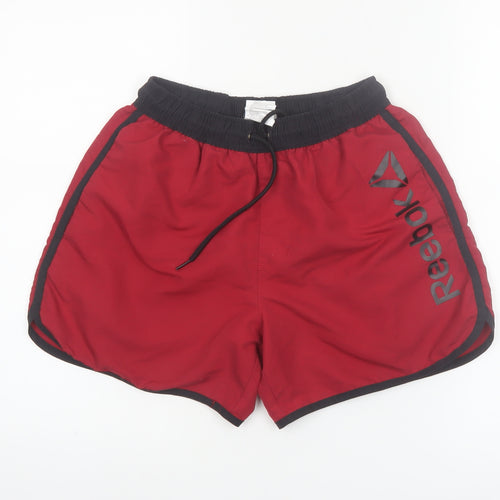 Reebok Men's Red Black Swim Shorts Size S Quick Dry Comfortable Fit