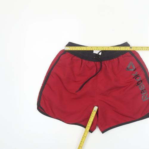 Reebok Men's Red Black Swim Shorts Size S Quick Dry Comfortable Fit