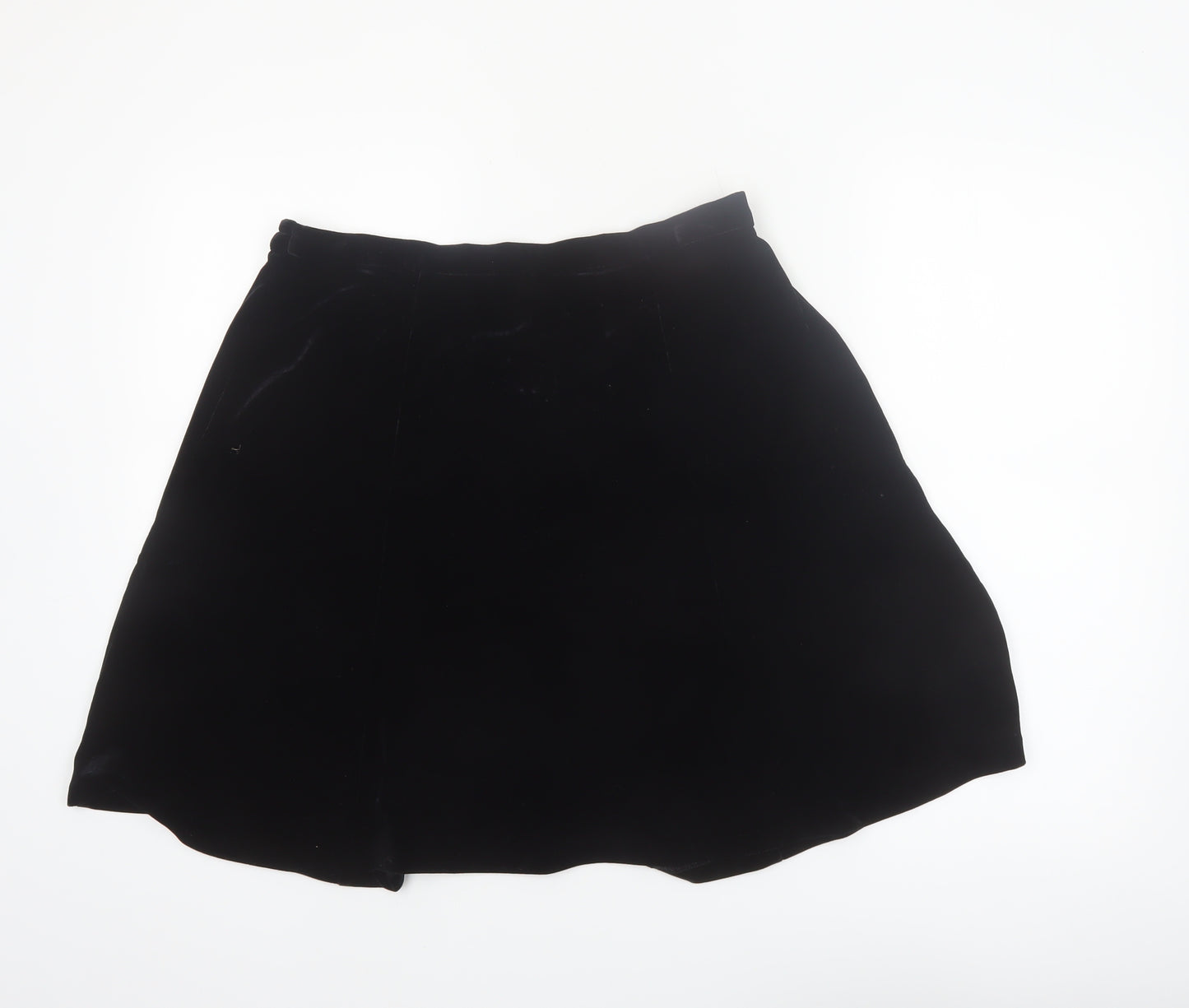 R&K Evening Women’s Black Velvet A-Line Knee Length Skirt L