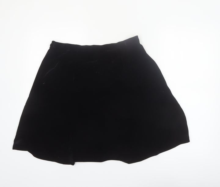 R&K Evening Women’s Black Velvet A-Line Knee Length Skirt L