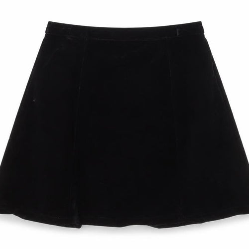 R&K Evening Women’s Black Velvet A-Line Knee Length Skirt L