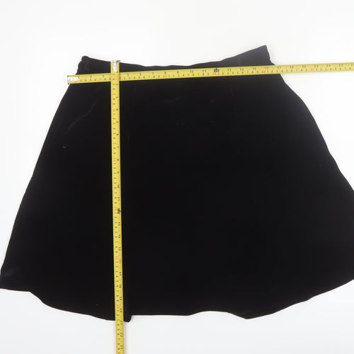 R&K Evening Women’s Black Velvet A-Line Knee Length Skirt L