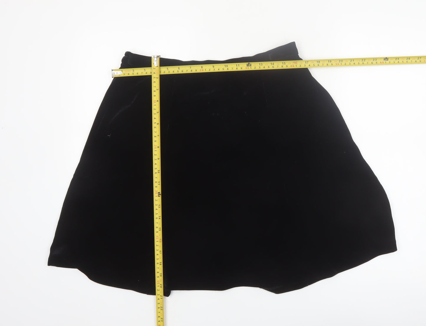 R&K Evening Women’s Black Velvet A-Line Knee Length Skirt L
