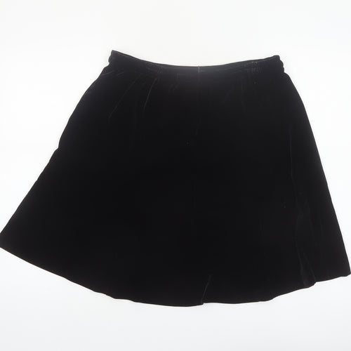 R&K Evening Women’s Black Velvet A-Line Knee Length Skirt L