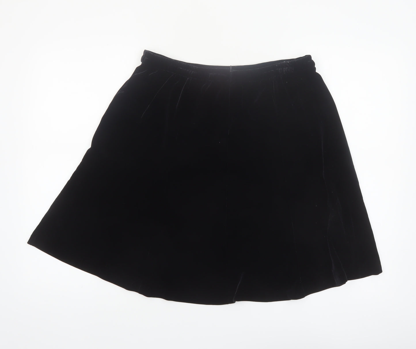 R&K Evening Women’s Black Velvet A-Line Knee Length Skirt L