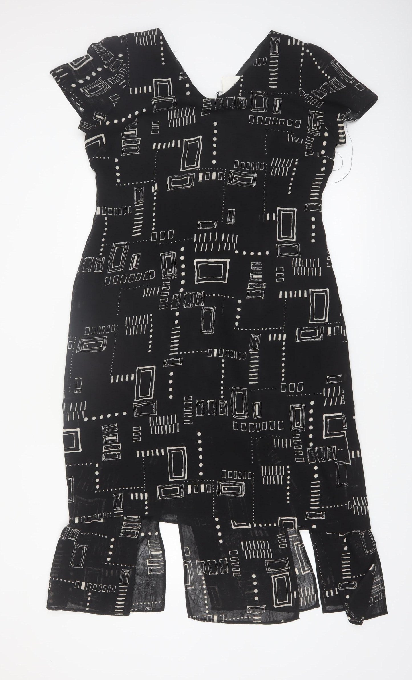 Jolibel Petite Black Geometric Sheath Dress Women’s Size 12