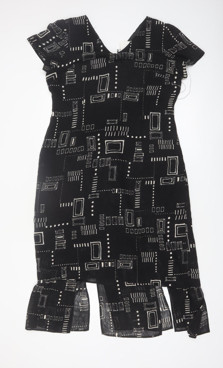 Jolibel Petite Black Geometric Sheath Dress Women’s Size 12