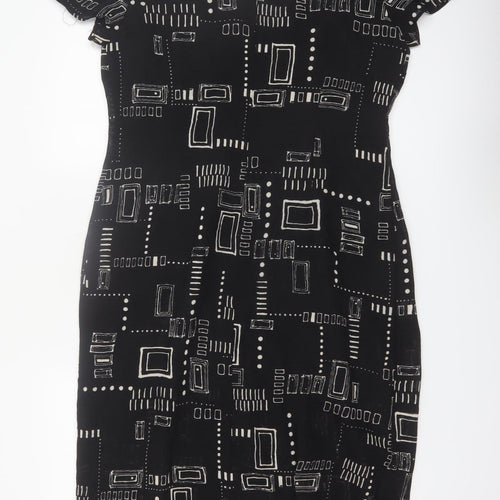 Jolibel Petite Black Geometric Sheath Dress Women’s Size 12