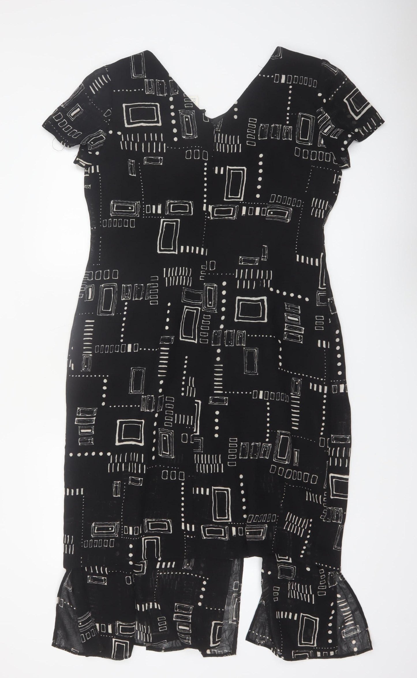 Jolibel Petite Black Geometric Sheath Dress Women’s Size 12