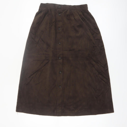 Marks and Spencer Women Brown A-Line Knee Length Skirt Size 12