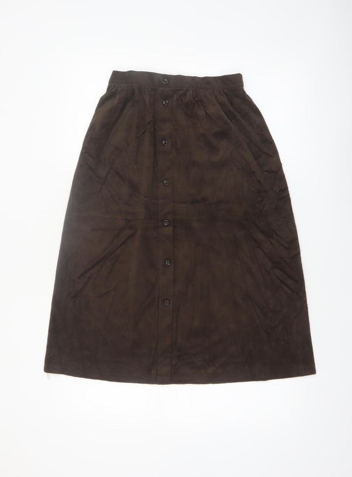 Marks and Spencer Women Brown A-Line Knee Length Skirt Size 12