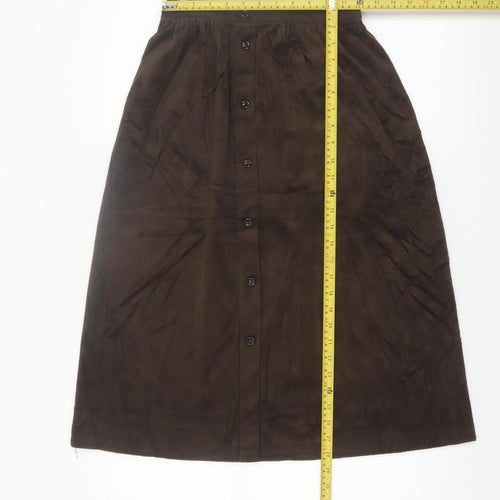 Marks and Spencer Women Brown A-Line Knee Length Skirt Size 12