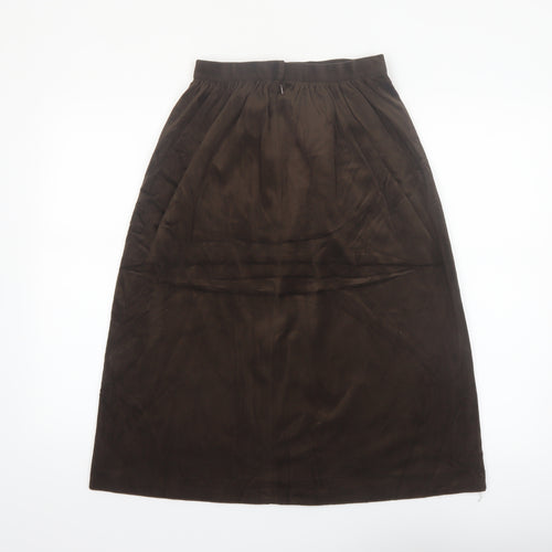 Marks and Spencer Women Brown A-Line Knee Length Skirt Size 12