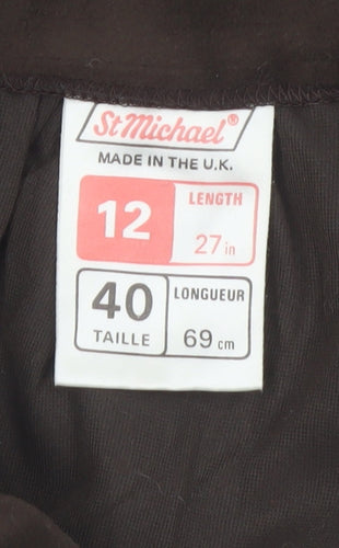 Marks and Spencer Women Brown A-Line Knee Length Skirt Size 12
