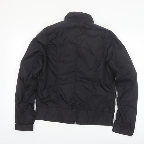 H&M L.O.G.G. Women's Black Bomber Jacket Size 12 Full Zip Casual