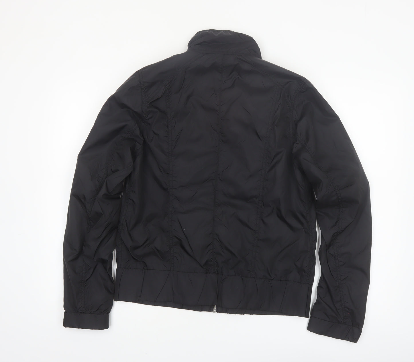 H&M L.O.G.G. Women's Black Bomber Jacket Size 12 Full Zip Casual