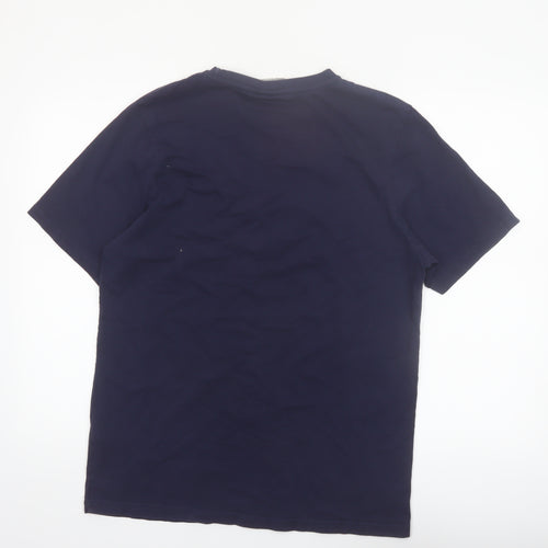 Fenchurch Men's Navy Blue Graphic Print Cotton T-Shirt Size M