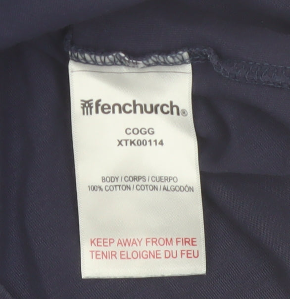 Fenchurch Men's Navy Blue Graphic Print Cotton T-Shirt Size M