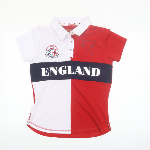 England Victorious Womens Multicoloured Polo Shirt Size 12