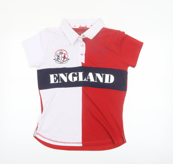 England Victorious Womens Multicoloured Polo Shirt Size 12