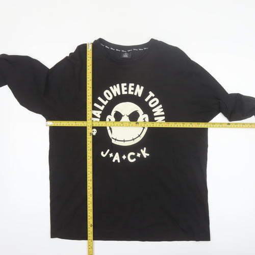 Tu Men’s Black Halloween Town Jack Long Sleeve Cotton Top Size M