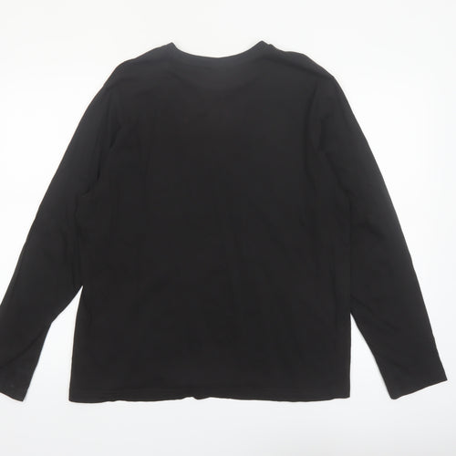 Tu Men’s Black Halloween Town Jack Long Sleeve Cotton Top Size M