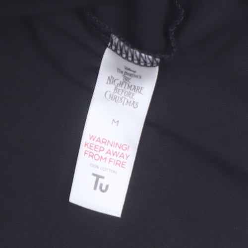 Tu Men’s Black Halloween Town Jack Long Sleeve Cotton Top Size M