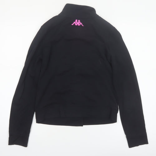 Kappa Women’s Black Bomber Jacket S Logo Button Up