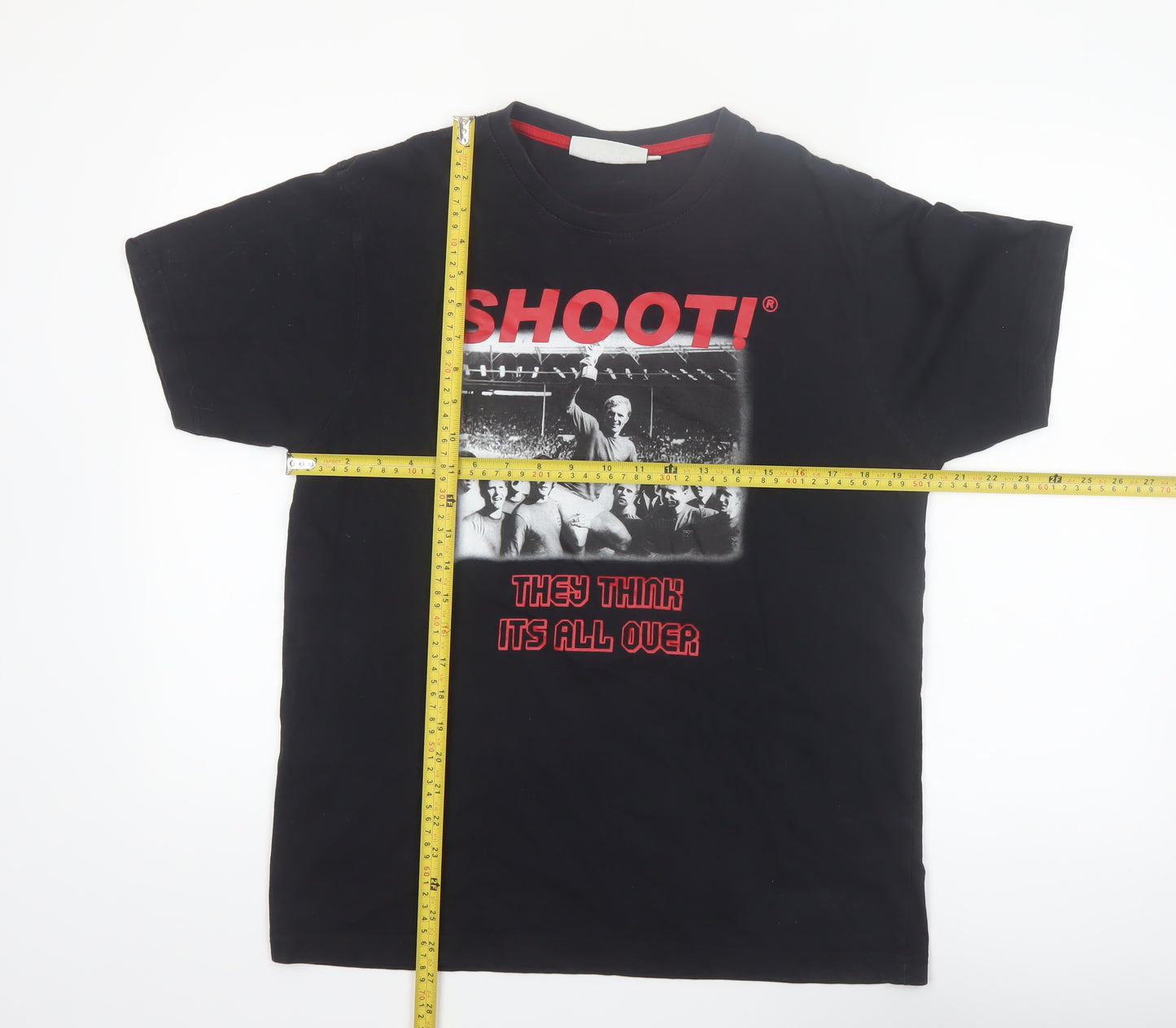 SHOOT! Men's Black Medium Football Legends Graphic T-Shirt