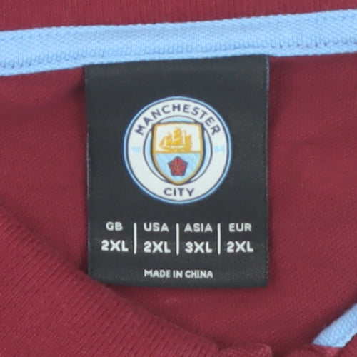 Fanatics Men’s 2XL Red Manchester City Polo Shirt Short Sleeve