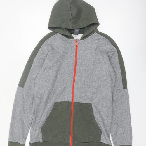 Champion Womens Grey Green Full Zip Hoodie XL 16-18 Casual Cotton Blend