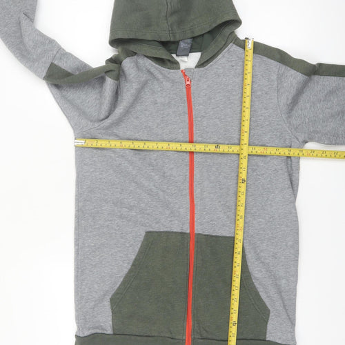 Champion Womens Grey Green Full Zip Hoodie XL 16-18 Casual Cotton Blend