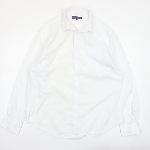 Tailor & Cutter Men's White Regular Fit 16.5in Formal Dress Shirt