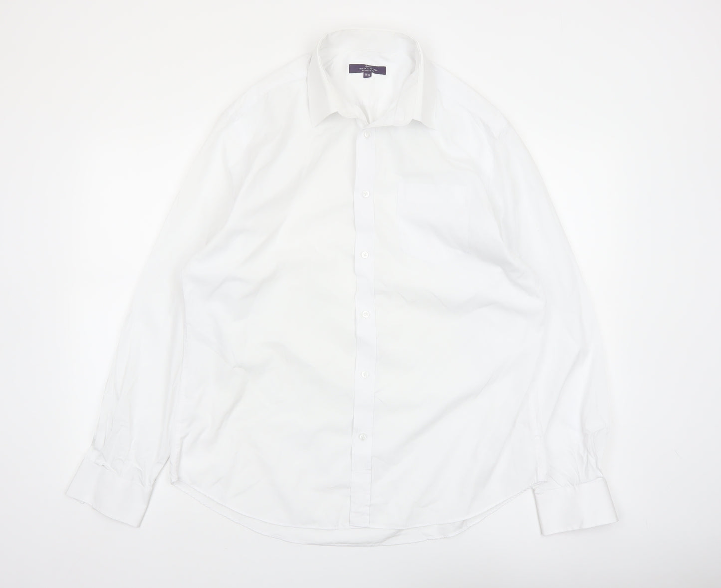 Tailor & Cutter Men's White Regular Fit 16.5in Formal Dress Shirt