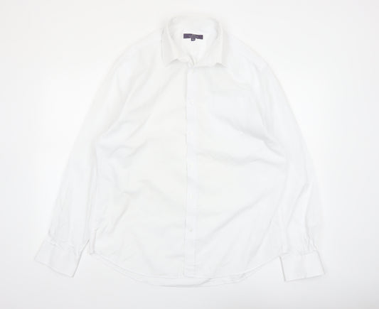 Tailor & Cutter Men's White Regular Fit 16.5in Formal Dress Shirt