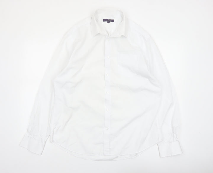 Tailor & Cutter Men's White Regular Fit 16.5in Formal Dress Shirt