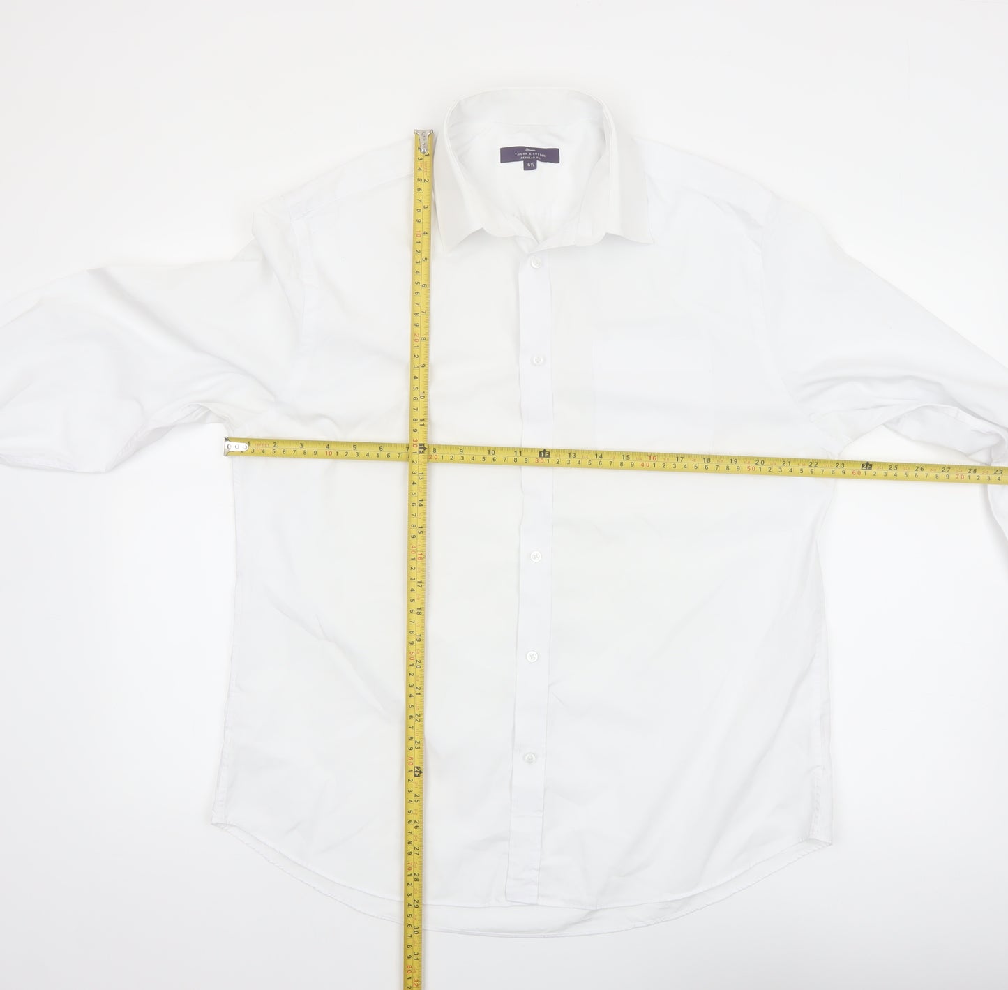 Tailor & Cutter Men's White Regular Fit 16.5in Formal Dress Shirt