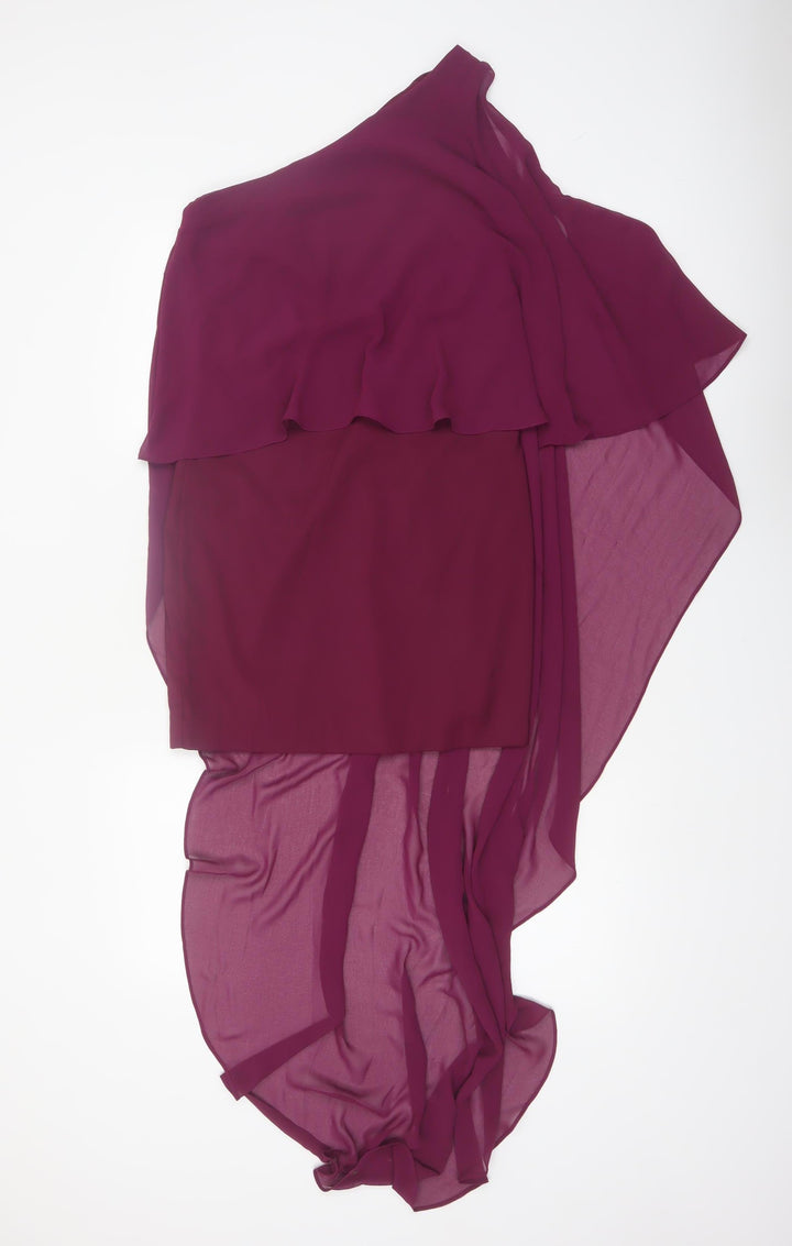 Marciano Women’s Purple One Shoulder Hi-Low Asymmetric Dress XS