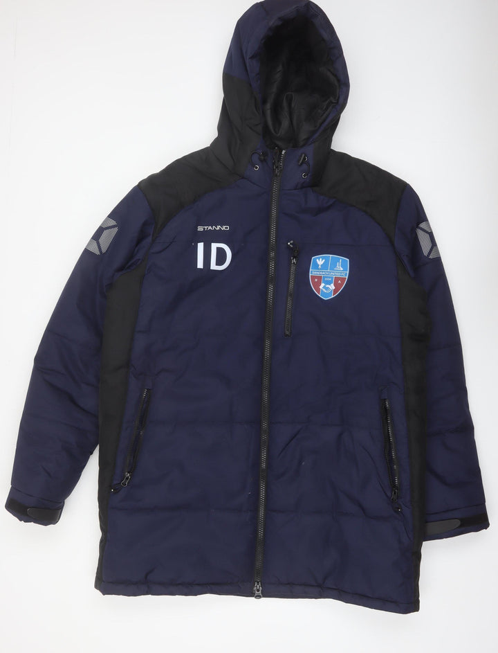 Stanno Men's Blue 2XL Hooded Puffer Jacket Winter Football Coat