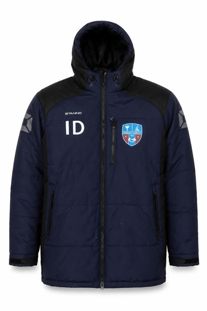 Stanno Men's Blue 2XL Hooded Puffer Jacket Winter Football Coat