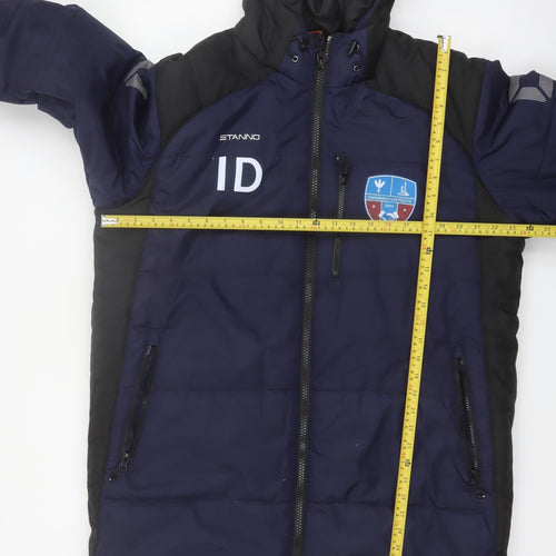 Stanno Men's Blue 2XL Hooded Puffer Jacket Winter Football Coat