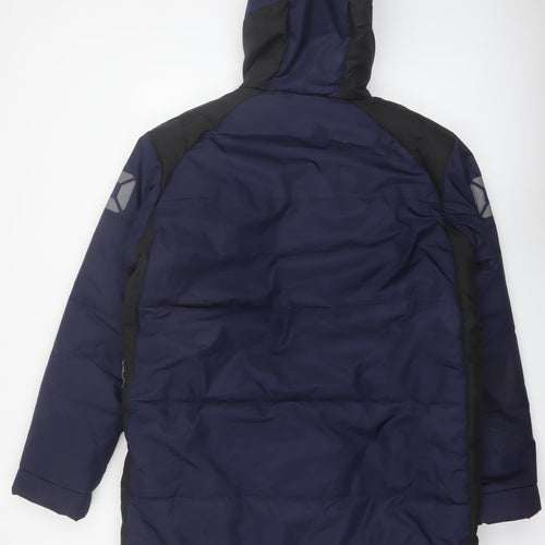 Stanno Men's Blue 2XL Hooded Puffer Jacket Winter Football Coat